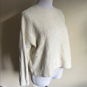 Eileen Fisher Ivory Bouclé Knit Sweater